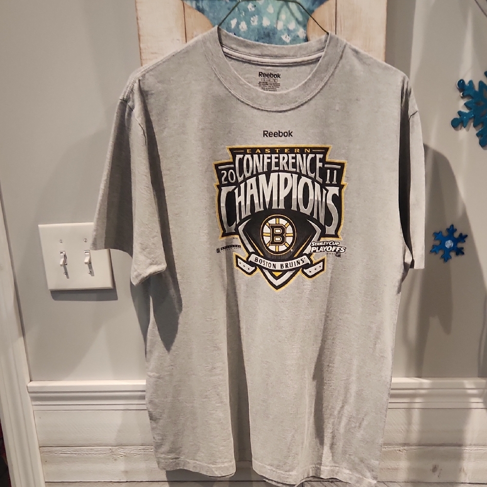 EUC 2011 Reebok Boston Bruins Eastern Conference Champions T-Shirt Men's Sz XL
